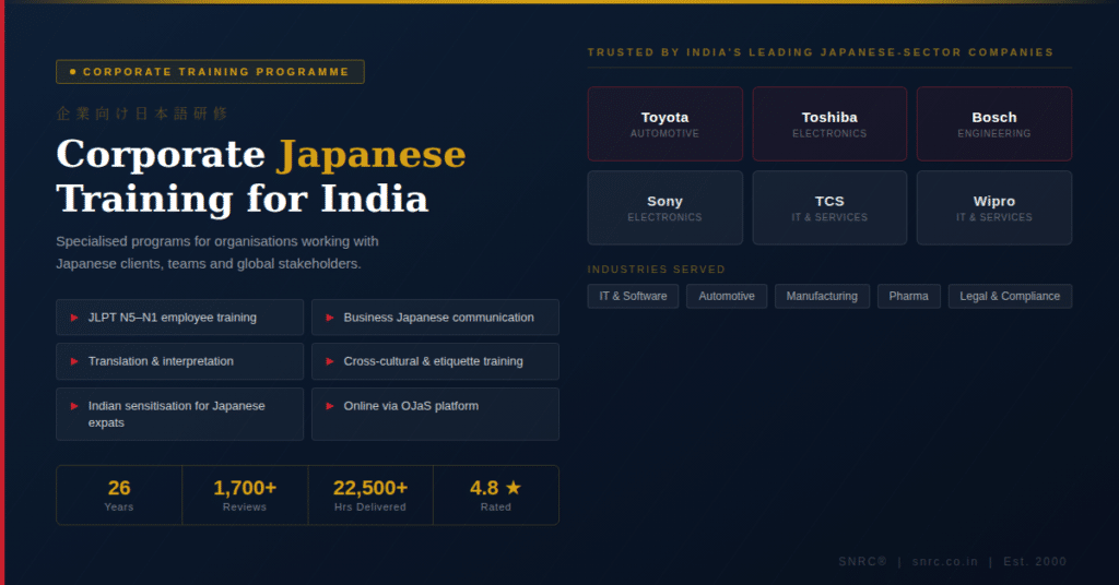 Japanese corporate training at SNRC